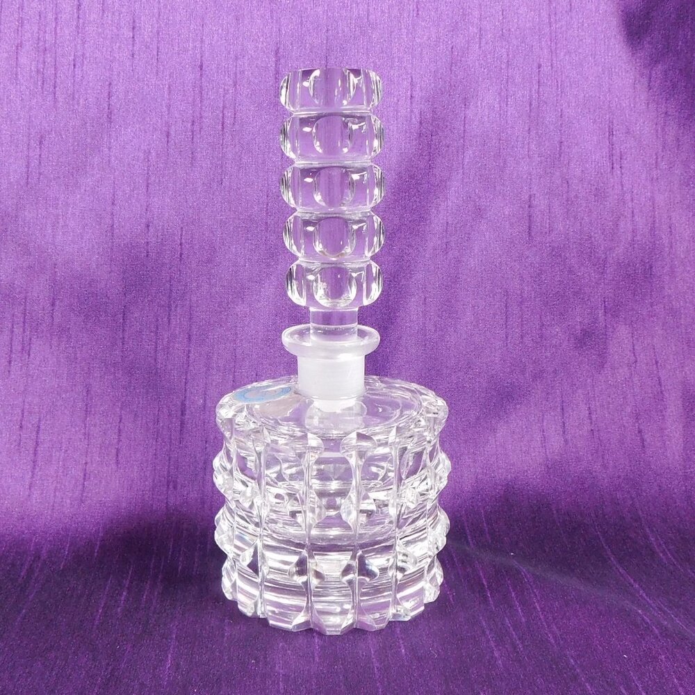 Round Glass Irice Brand Perfume Bottle with Matching Stopper # 26638